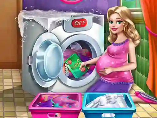 Mommy washing clothes — δωρεάν online παιχνίδι