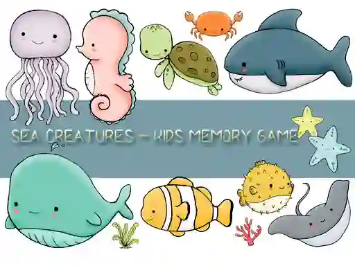 Kids Memory Sea Creatures — δωρεάν online παιχνίδι