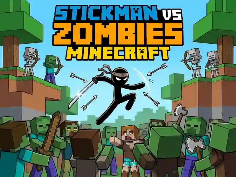 Stickman vs Zombies Minecraft — δωρεάν online παιχνίδι