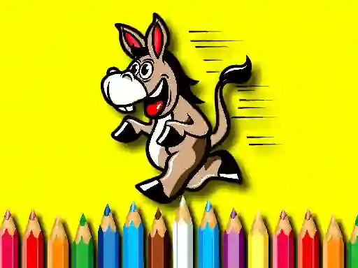 Back To School Coloring Book Donkey — δωρεάν online παιχνίδι
