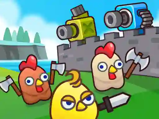 Merge Cannon: Chicken Defense — δωρεάν online παιχνίδι