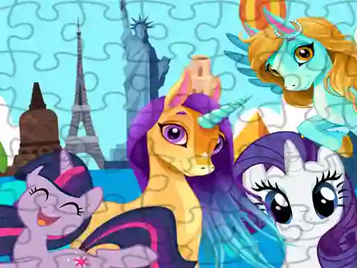 Unicorns Travel The World Puzzle — δωρεάν online παιχνίδι