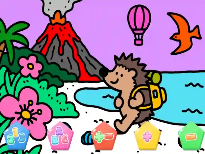 Color By Code Volcano Hedgehog — δωρεάν online παιχνίδι