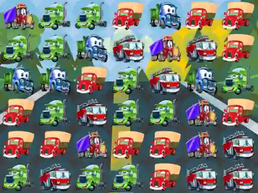 Cartoon Trucks Match 3 — δωρεάν online παιχνίδι