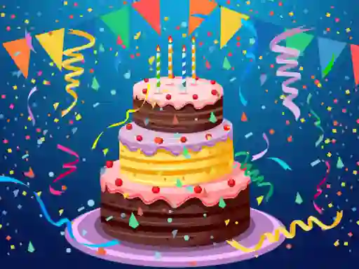 Birthday cake puzzle — δωρεάν online παιχνίδι