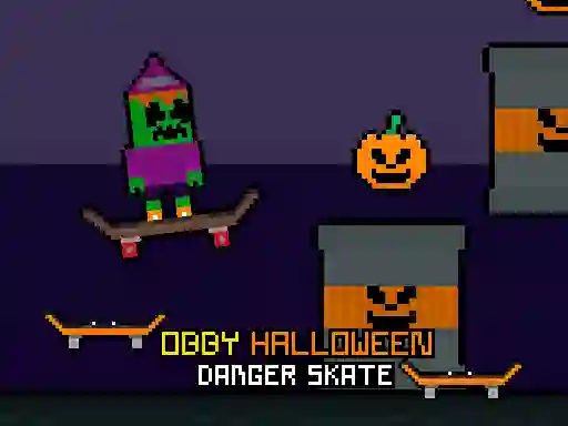 Obby Halloween Danger Skate — δωρεάν online παιχνίδι
