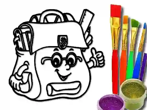 Back To School: School Bag Coloring Book — δωρεάν online παιχνίδι