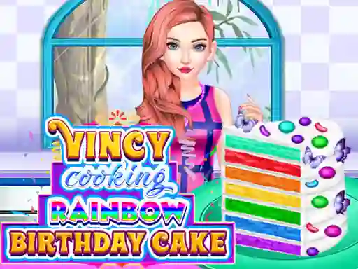Vincy Cooking Rainbow Birthday Cake — δωρεάν online παιχνίδι