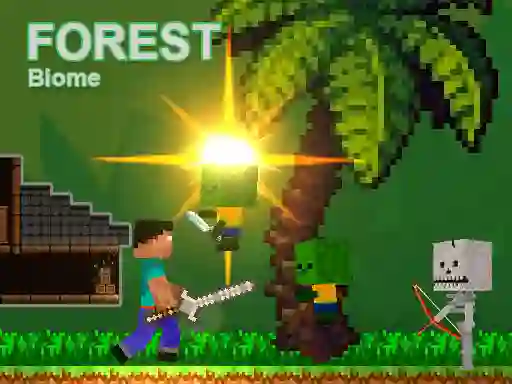 Noob vs Zombies - Forest biome — δωρεάν online παιχνίδι