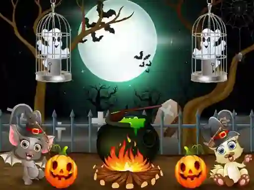 Halloween Twin Ghosts Rescue — δωρεάν online παιχνίδι