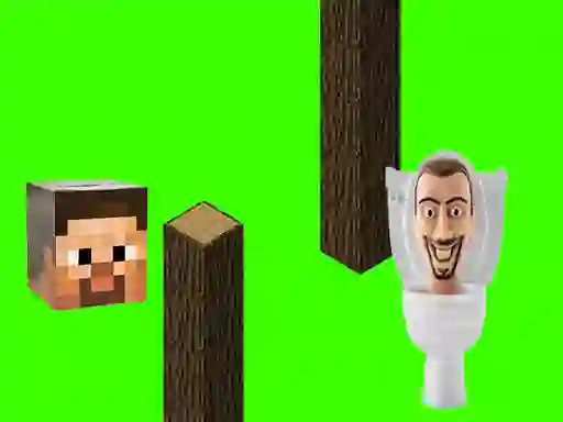 Spinning Skibidi Toilet Flappy Minecraft — δωρεάν online παιχνίδι