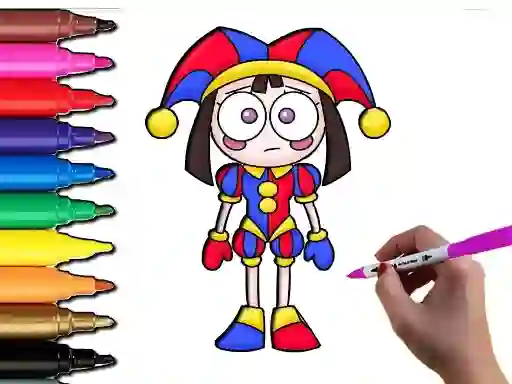 Pomni Coloring Time — δωρεάν online παιχνίδι