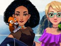 Παιχνίδι Η Jasmine και η Rapunzel στο κάμπινγκ  σε απευθείας σύνδεση