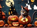 Παιχνίδι Παζλ: Halloween Cat  σε απευθείας σύνδεση