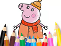Παιχνίδι Βιβλίο ζωγραφικής: Mommy Pig Winter  σε απευθείας σύνδεση