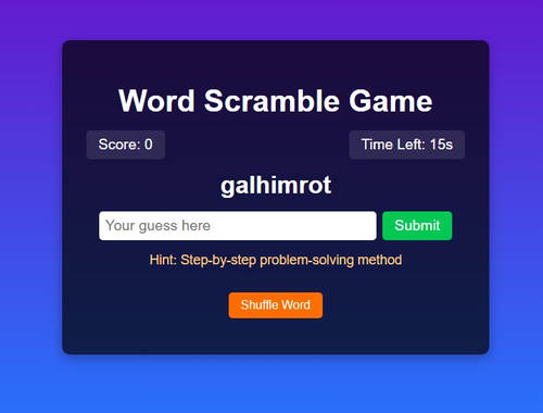 Παιχνίδι Word Scramble Game Challenge σε απευθείας σύνδεση