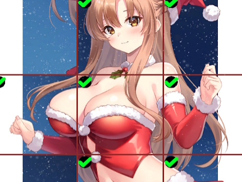 Παιχνίδι Παζλ με κεραμίδια Anime Girls in Red Dress  σε απευθείας σύνδεση