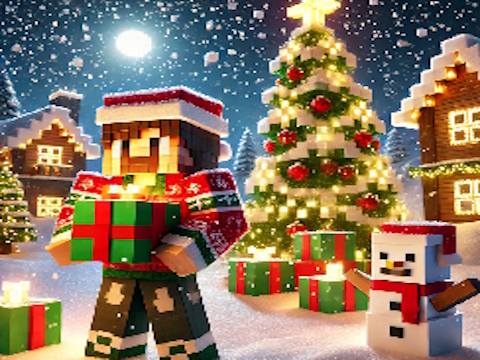 Παιχνίδι Χριστουγεννιάτικο παζλ Minecraft  σε απευθείας σύνδεση