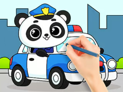 Παιχνίδι Βιβλίο ζωγραφικής: Police Panda  σε απευθείας σύνδεση