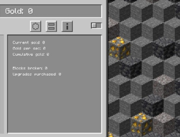 Παιχνίδι Minecraft Gold Clicker σε απευθείας σύνδεση