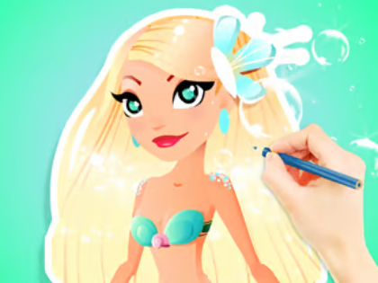 Παιχνίδι Βιβλίο ζωγραφικής: Aqua Mermaid  σε απευθείας σύνδεση