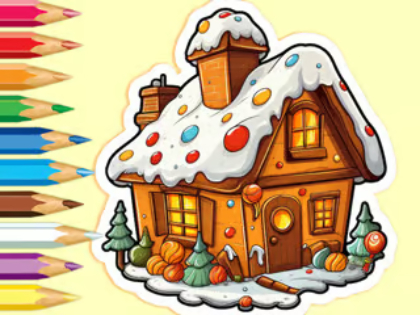Παιχνίδι Βιβλίο ζωγραφικής: Christmas Candy House  σε απευθείας σύνδεση