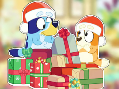Παιχνίδι Παζλ: Bluey Christmas Unboxing  σε απευθείας σύνδεση