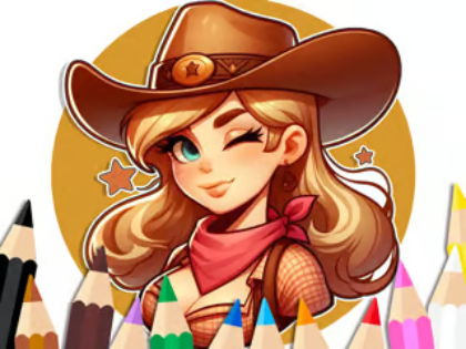 Παιχνίδι Βιβλίο χρωματισμού: Cowgirl  σε απευθείας σύνδεση