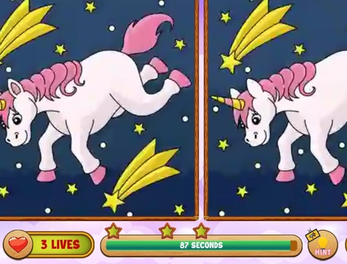 Παιχνίδι Unicorn Βρείτε τις διαφορές  σε απευθείας σύνδεση