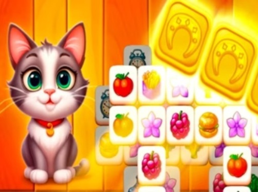Παιχνίδι Παζλ πλακιδίων Cat Town Match  σε απευθείας σύνδεση