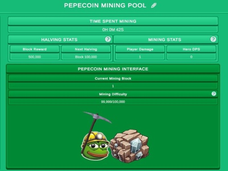 Παιχνίδι Pepecoin Miner Idle Simulator σε απευθείας σύνδεση