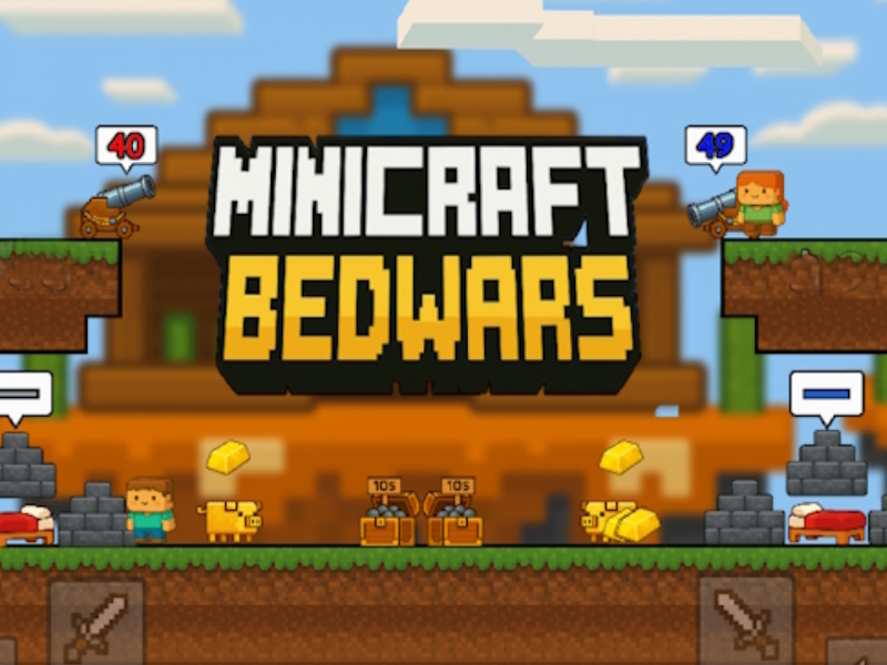 Παιχνίδι Bedwars Minecraft σε απευθείας σύνδεση