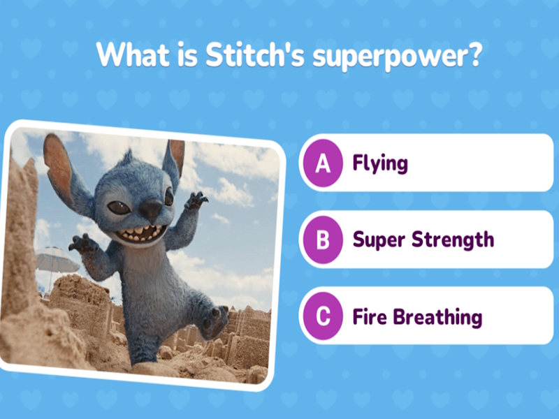 Παιχνίδι Πρόκληση Quiz Lilo & Stitch σε απευθείας σύνδεση